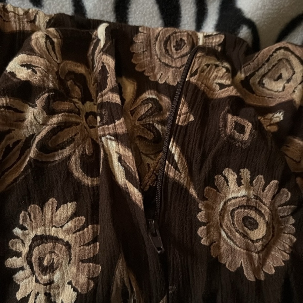 Vintage brown floral skirt🐻🍂 - Picture 4 of 6